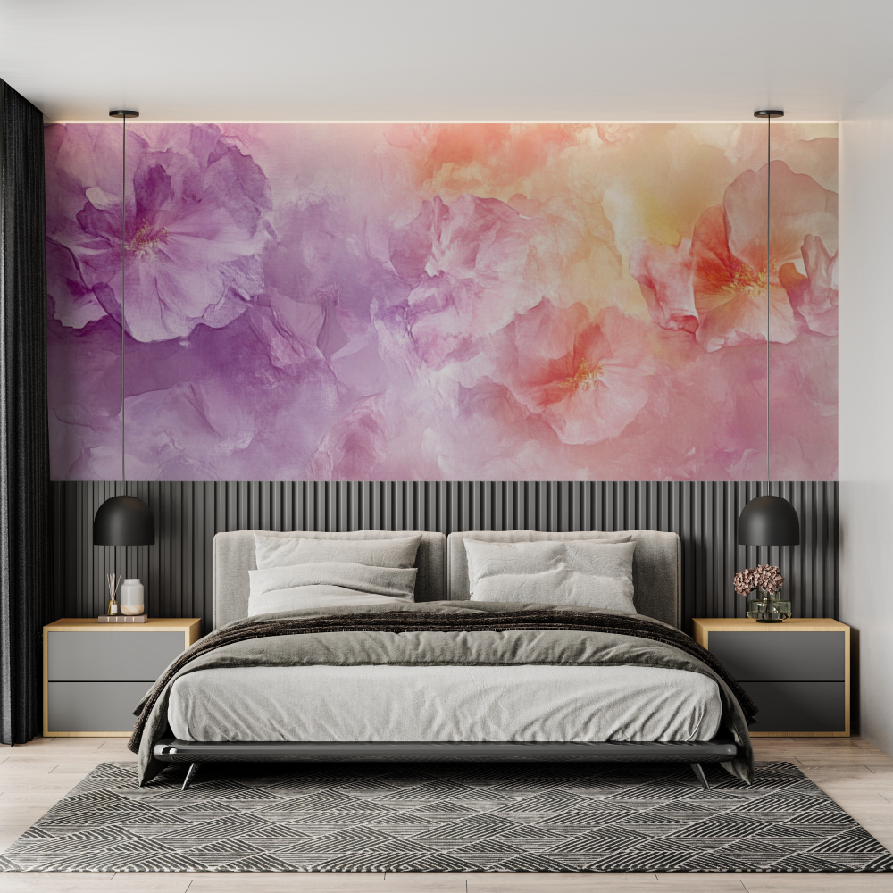 Papier peint fleur de la passion chambre adulte tendance