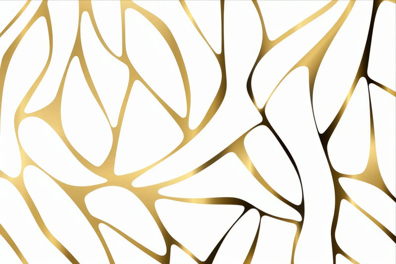 White and Gold Art Deco Wallpaper