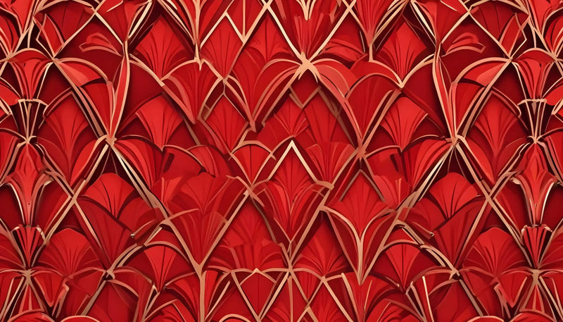 Papier Peint Arts Deco Rouge