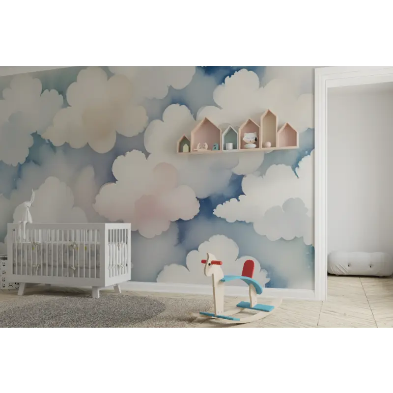 Papier peint bébé Nuages moelleux - chabre bébé