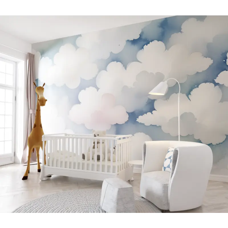 Papier peint bébé Nuages moelleux - chambre de bebe