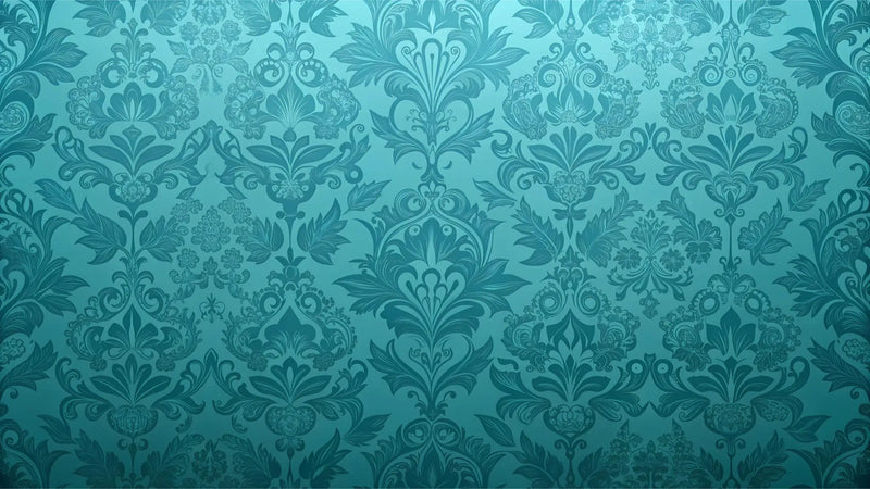 Baroque Teal Wallpaper