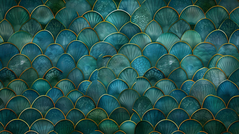 Peacock Blue And Gold Wallpaper Design