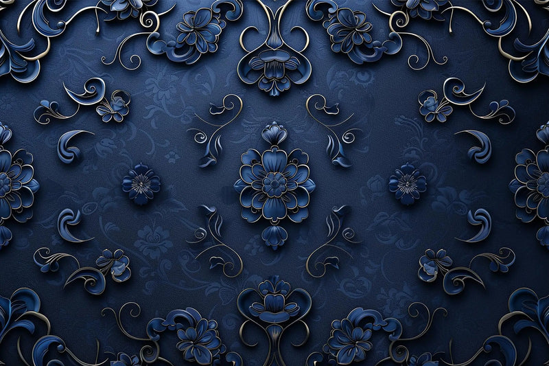 Royal Blue and Gold Wallpaper