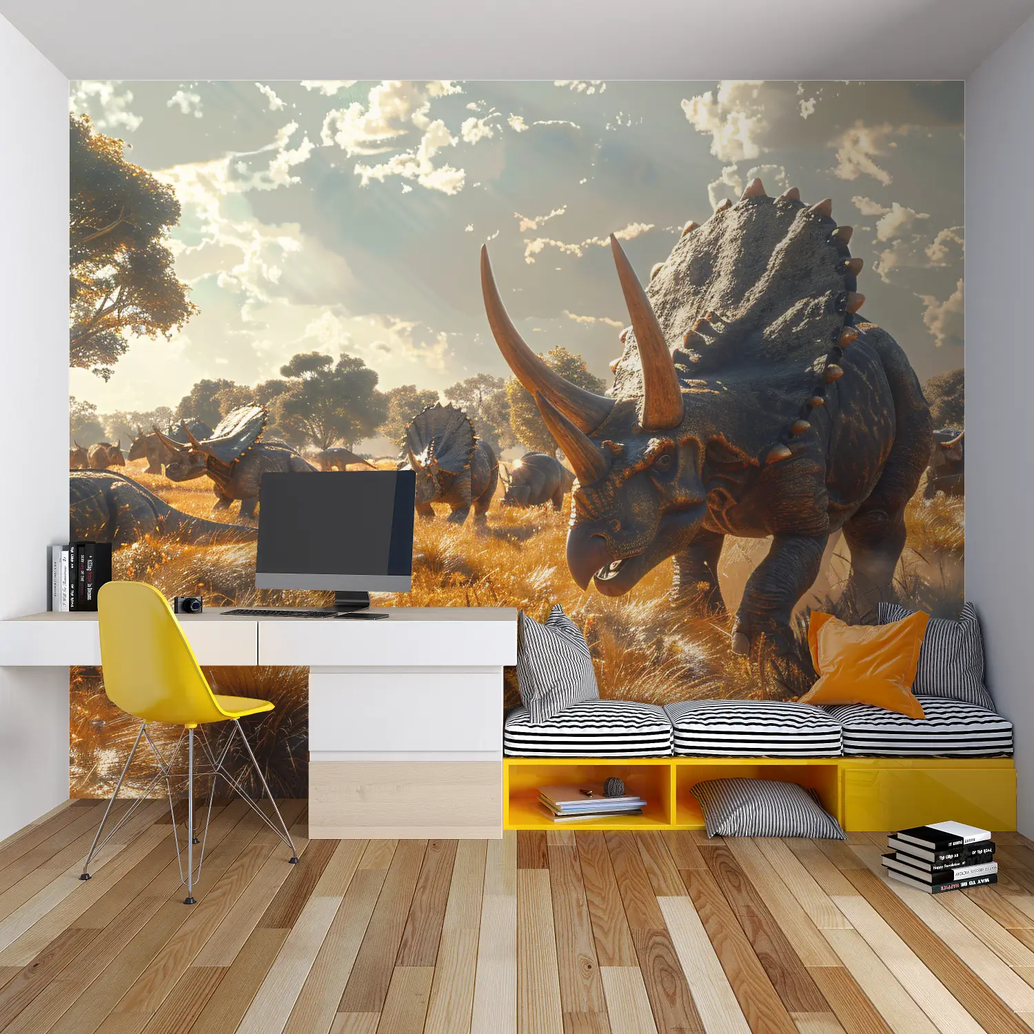 Papier Peint Chasse Triceratops - Second Image