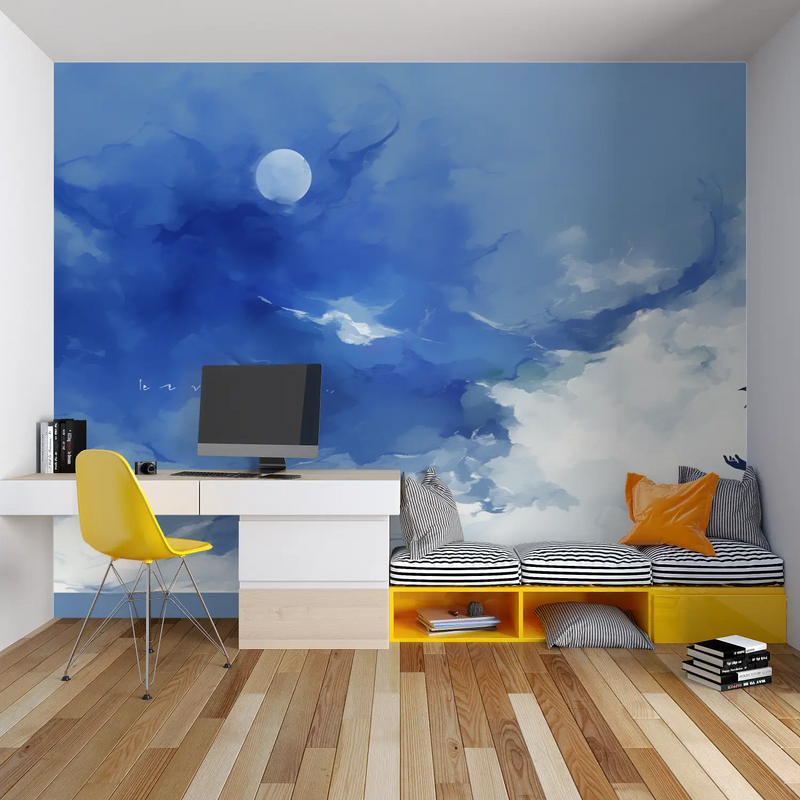 Papier Peint Dbz Bleu - chambre garçon lit