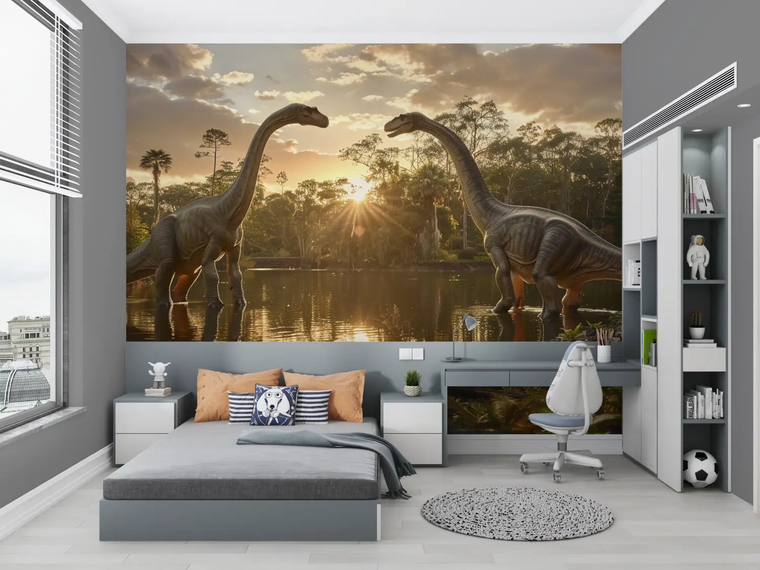 Papier Peint Dinosaure Sur Mesure - chambre de garçon