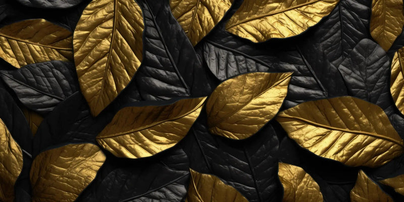 Black and Gold Leaf Wallpaper