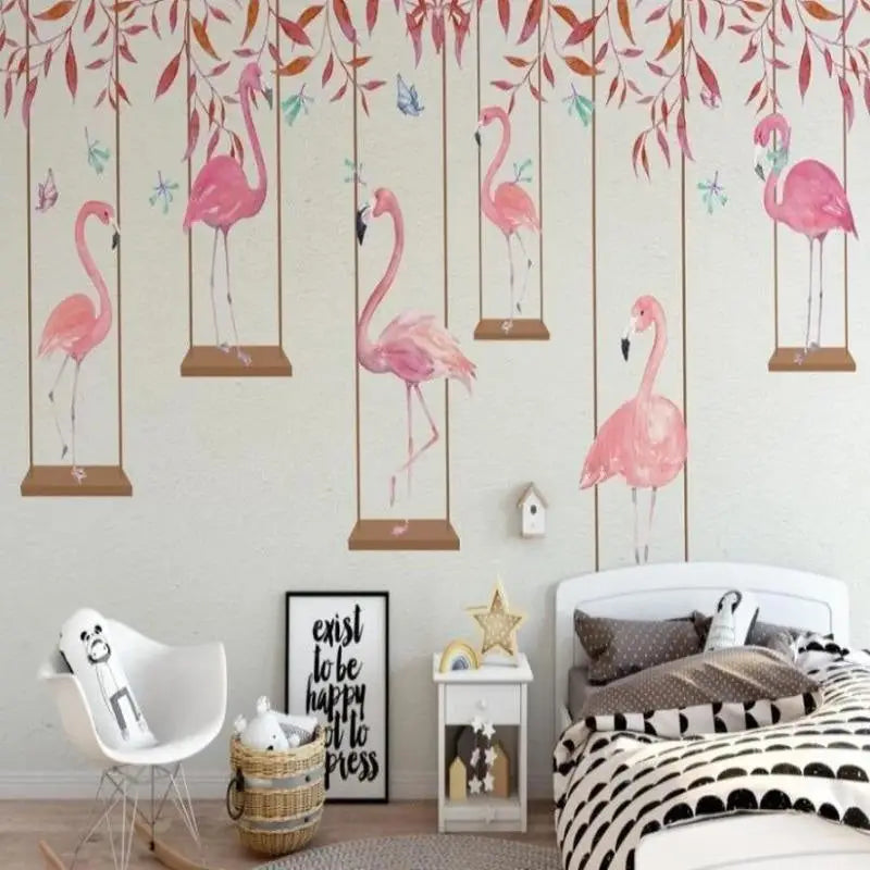 Papier Peint Flamant Rose Moderne