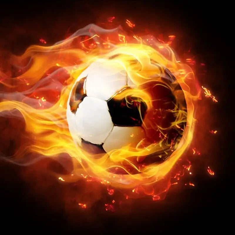 Sfondo di calcio con fuoco ardente - Second Image