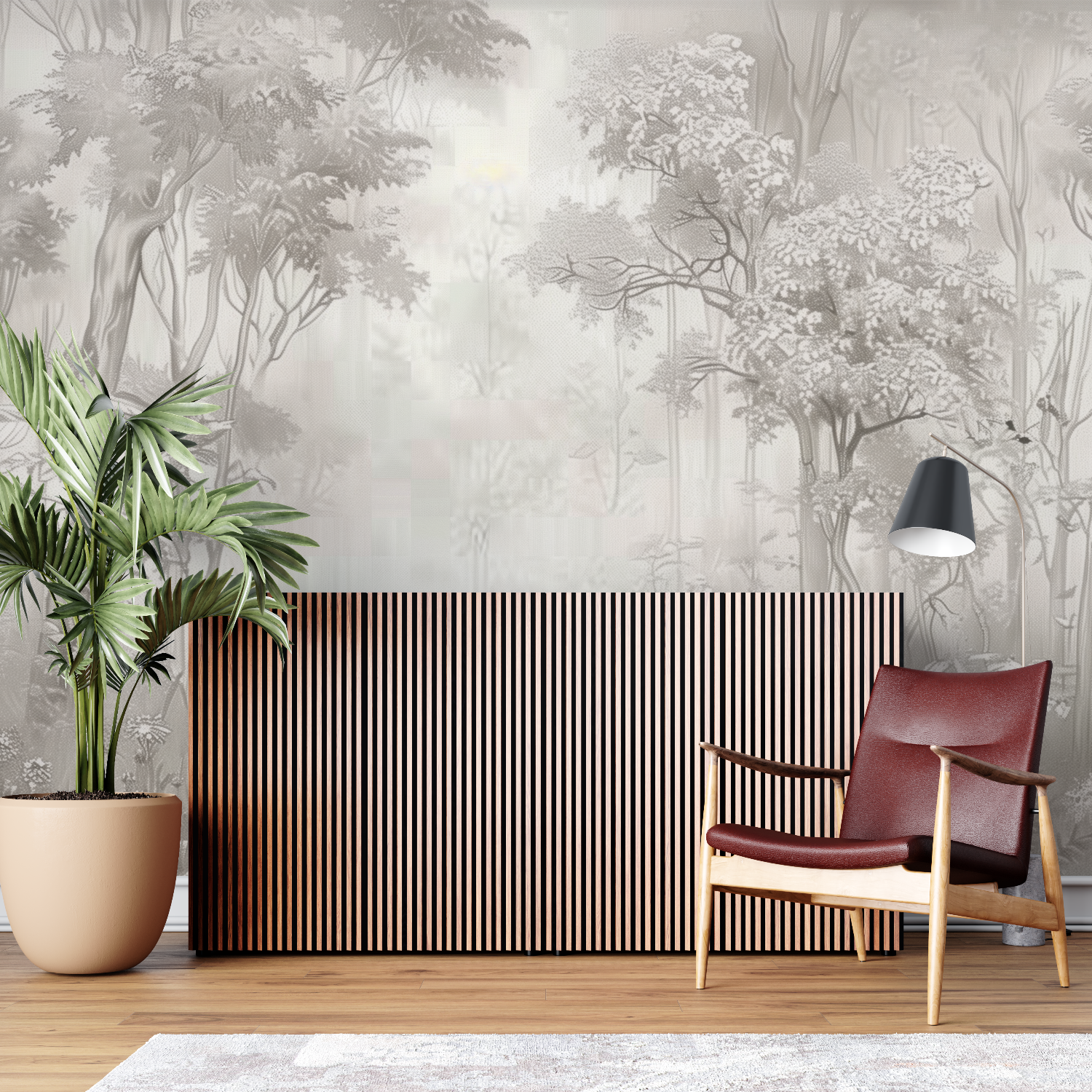 Papier Peint Forêt Sépia Tendance