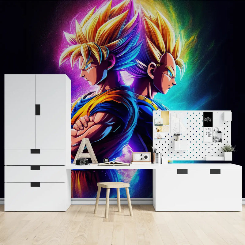 Papier Peint Goku vs Vegeta - chambre garçon lit