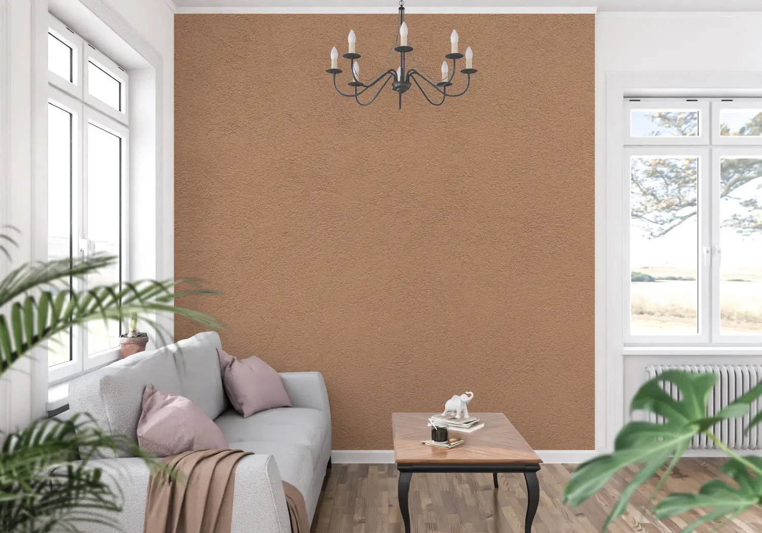 Terracotta Non-Woven Wallpaper - Second Image