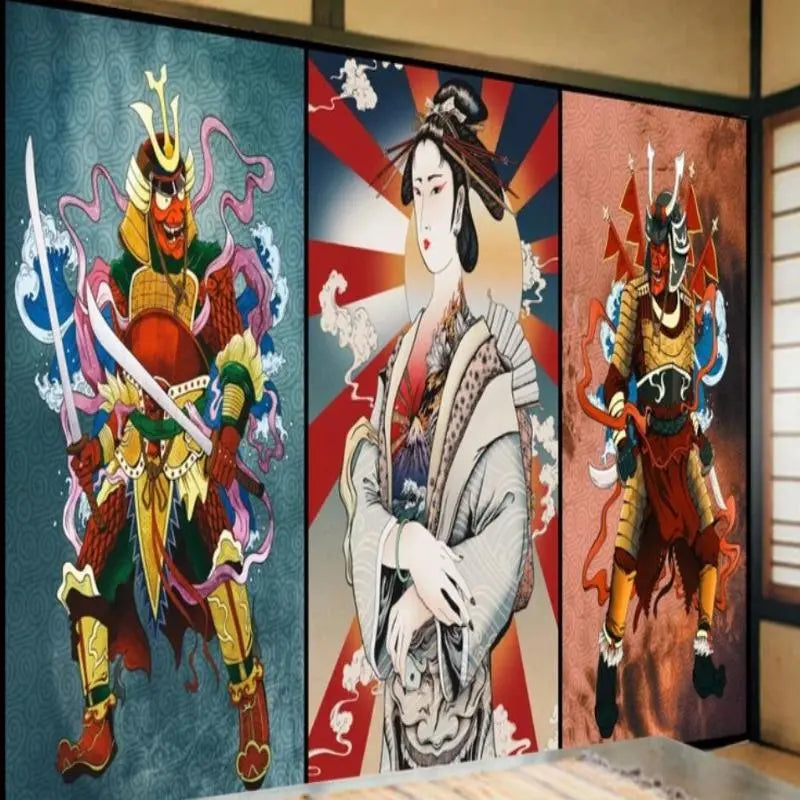 Papier Peint Japonais Duel Guerrier Samouraï