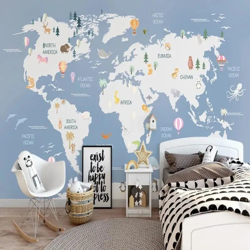 Papier Peint Mappemonde sur Mesure