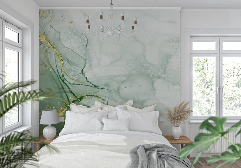 Papier Peint Marbre Vert - tendance mur