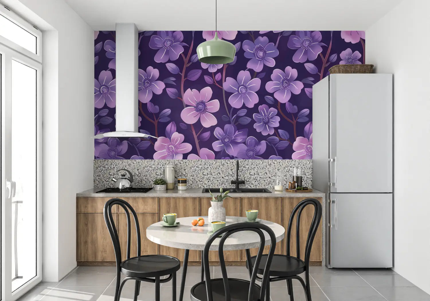 Papier Peint Motif Violet - 4murs