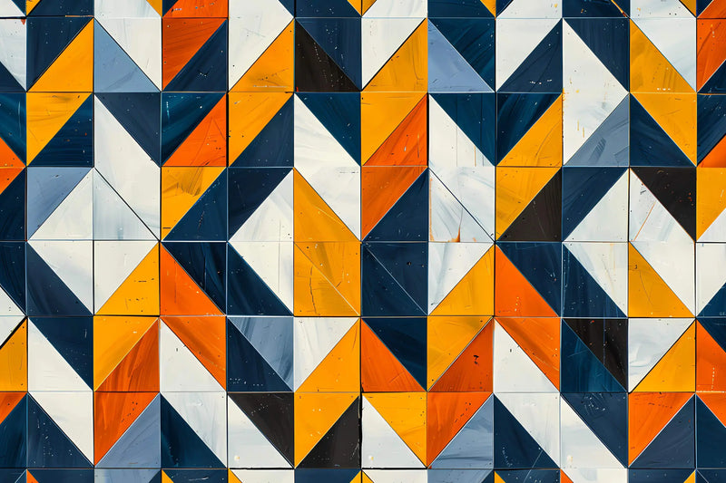 Papier Peint Motifs Geometriques Orange