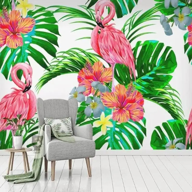 Papier Peint Mural Flamant Rose - Second Image