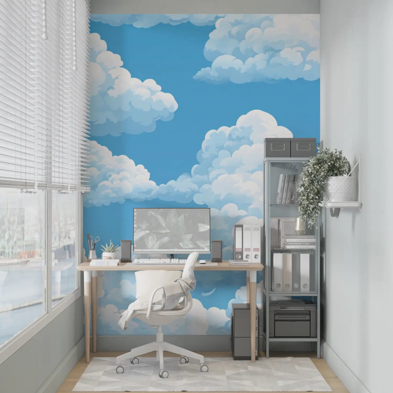 Papier Peint Nuage Bleu - sur mesure