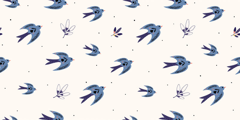 Papier Peint Oiseau Bleu