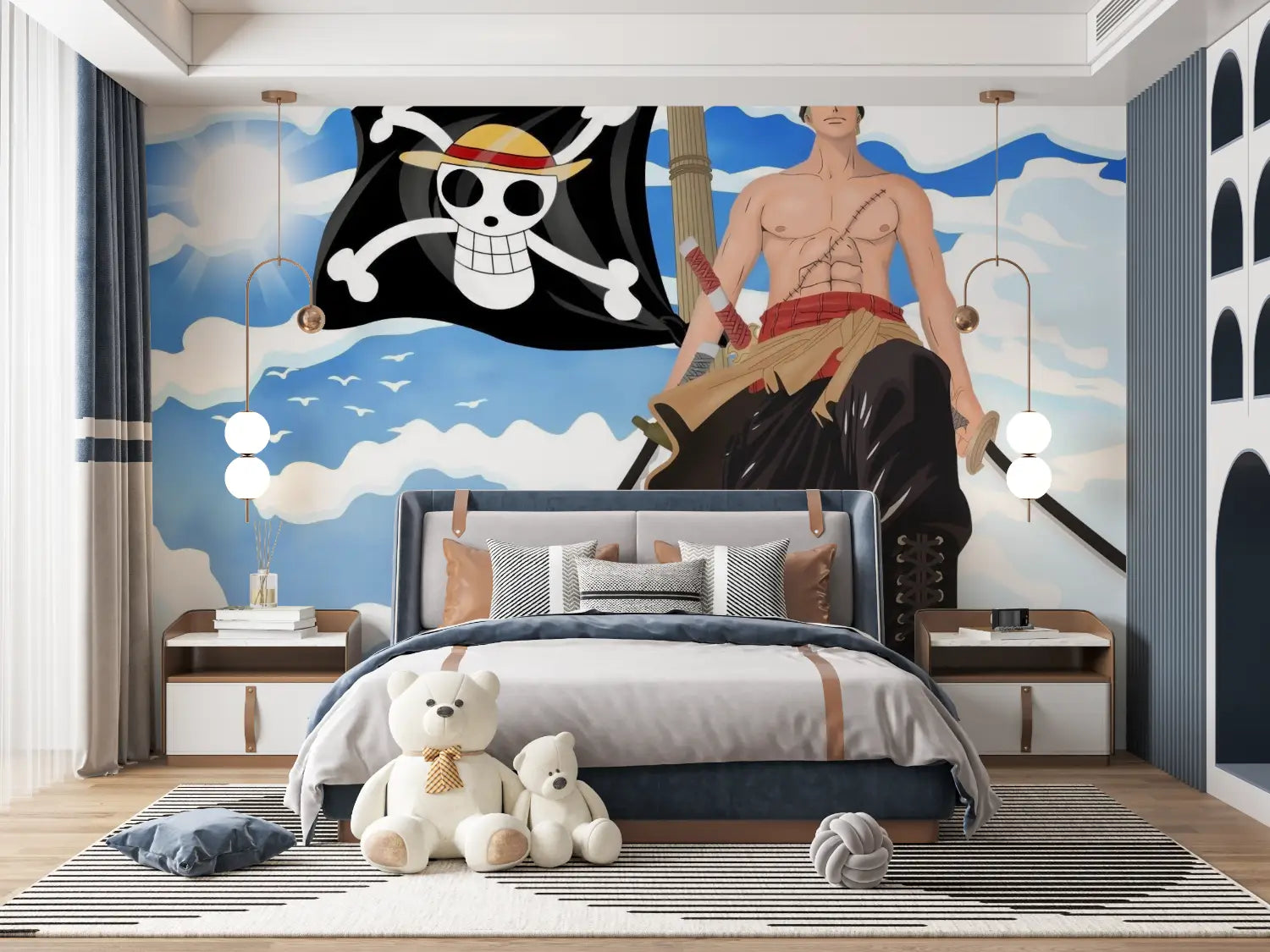 Sfondo con la bandiera pirata di un anime di One Piece - Second Image