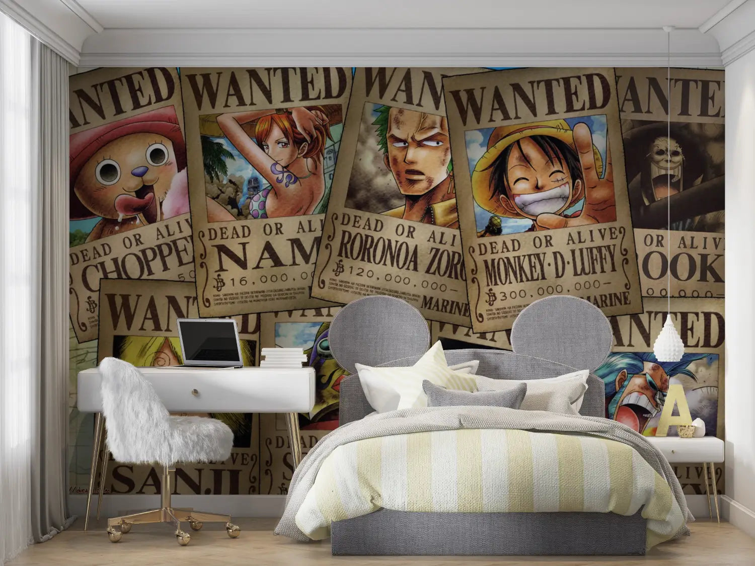 Papier Peint One Piece Wanted - chambre petit