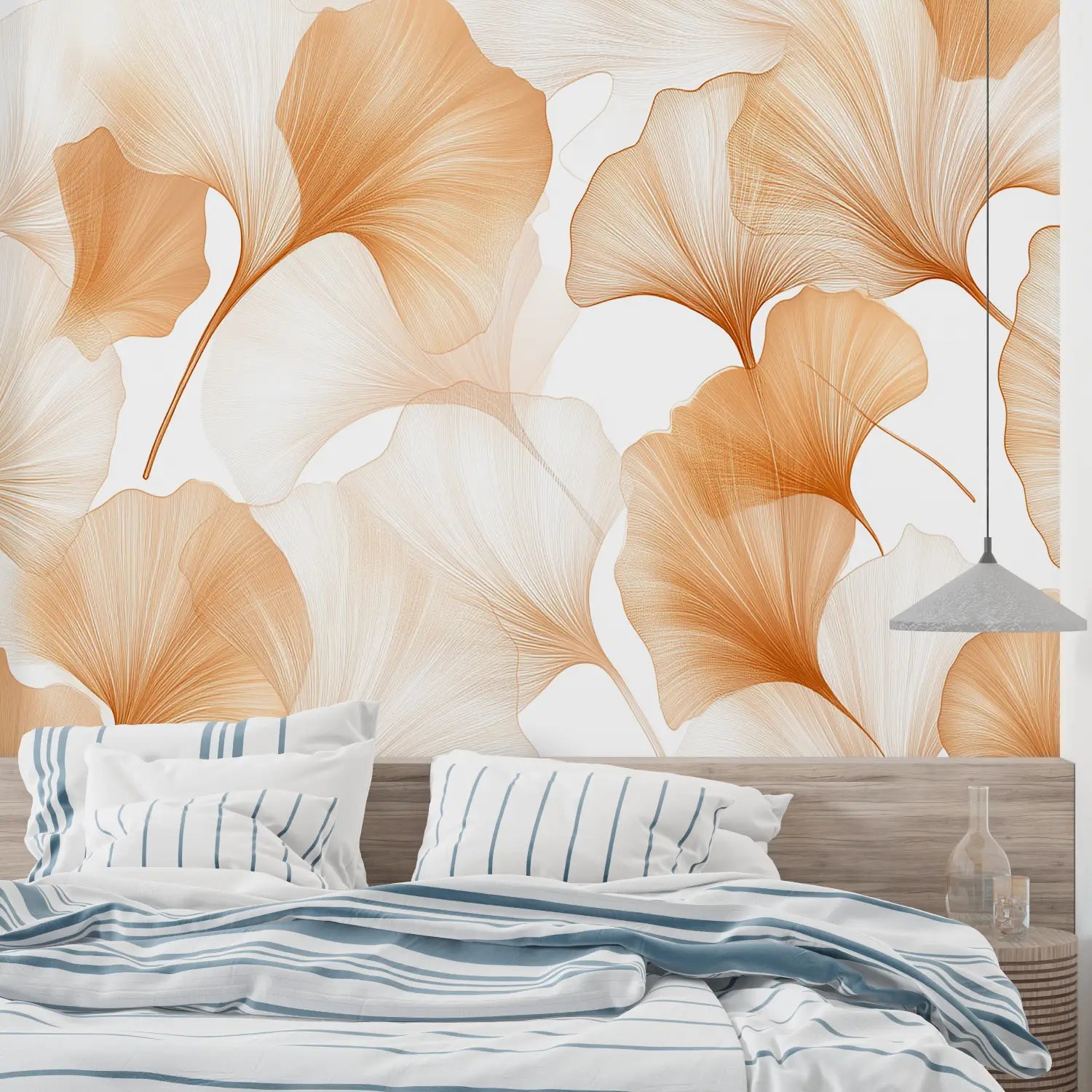 Papier Peint Orange Et Blanc - sur mesure