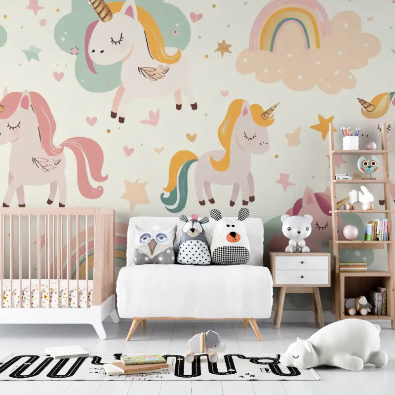 Papier peint pour bébé Licorne - chambre bébé