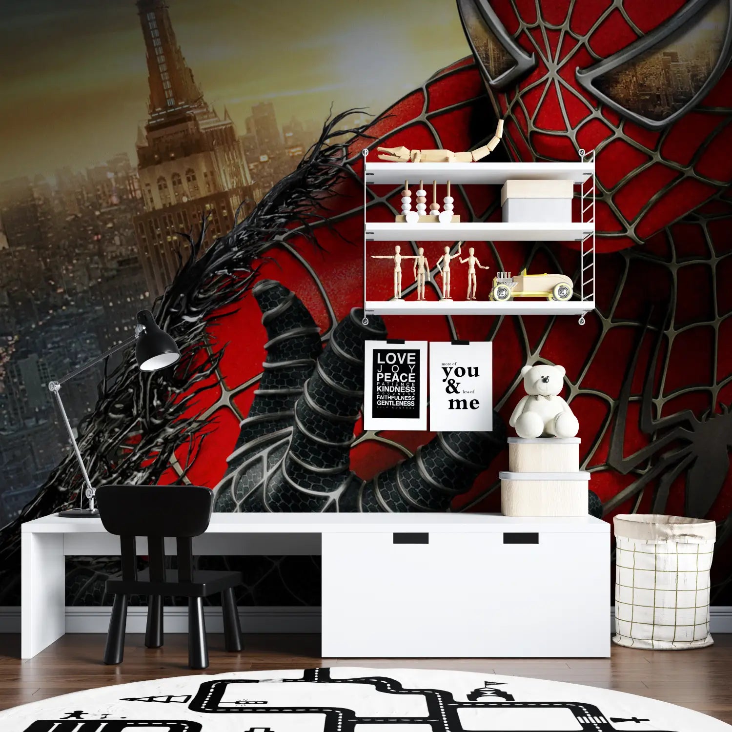 Papier Peint Spiderman 3 - chambre garçon lit