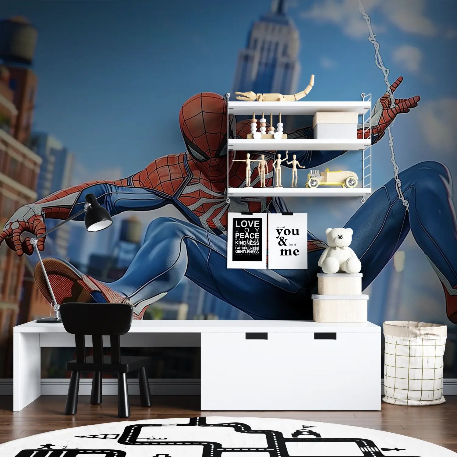 Papier Peint Spiderman Enfant - tapisserie hero