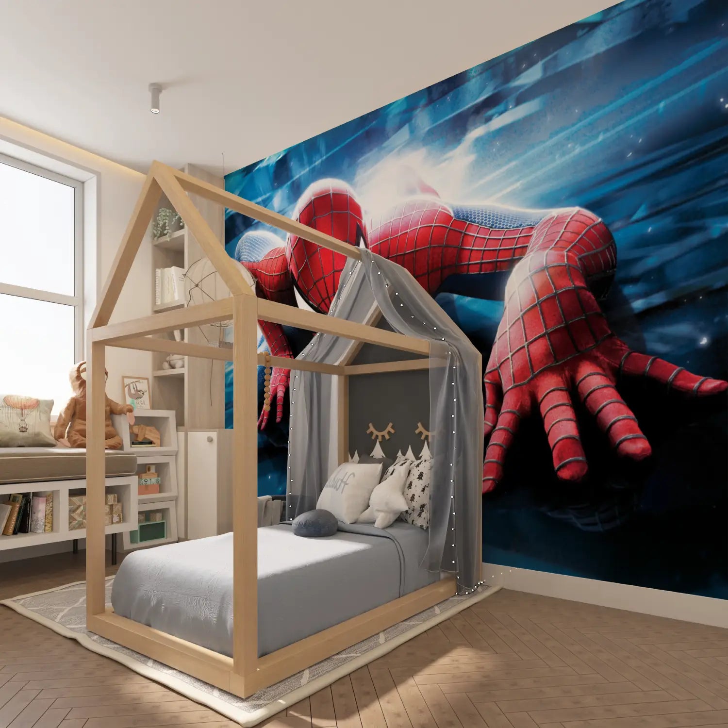 Papier Peint Spiderman Grimpeur - tapisserie spiderman