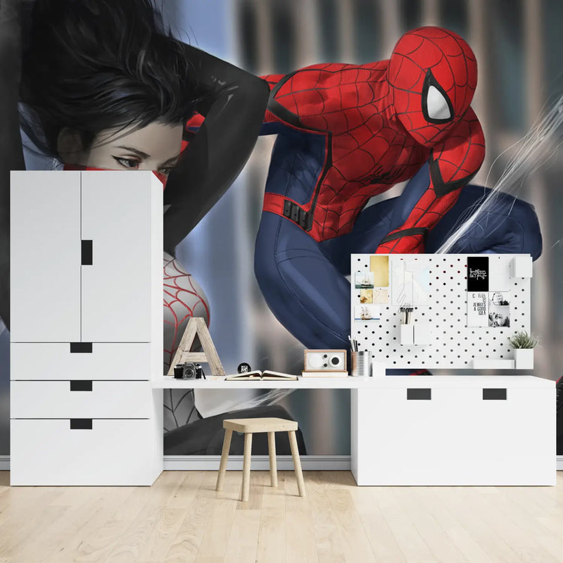 Papier Peint Spiderman Gwen Héro - tapisserie spiderman