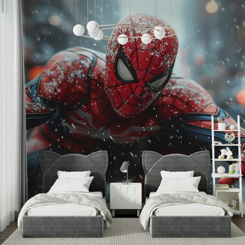 Papier Peint Spiderman Neige - tapisserie garçon