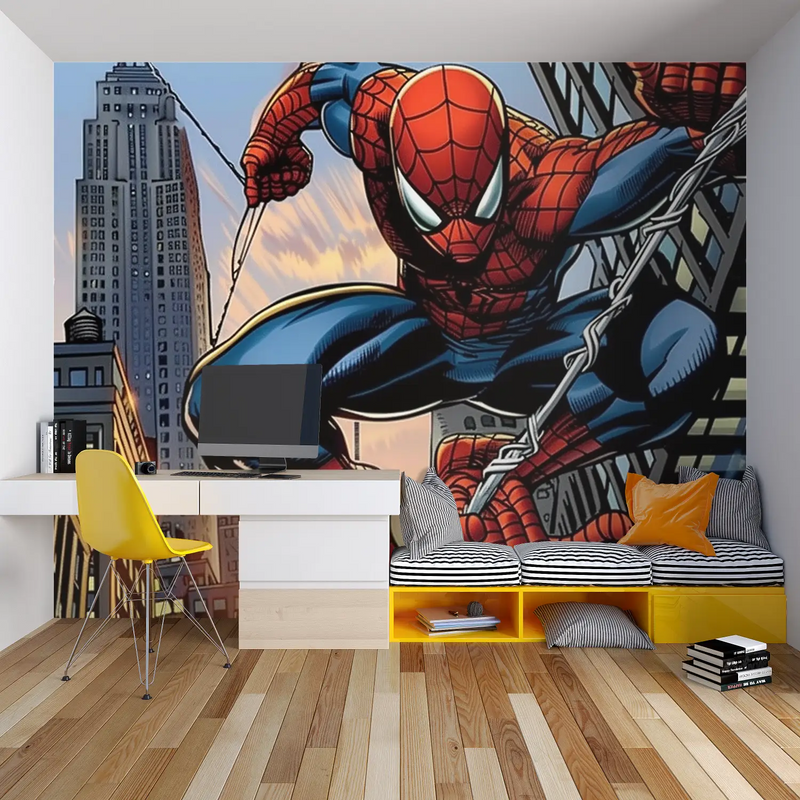 Papier Peint Spiderman Vieux Comic Book - tapisserie hero