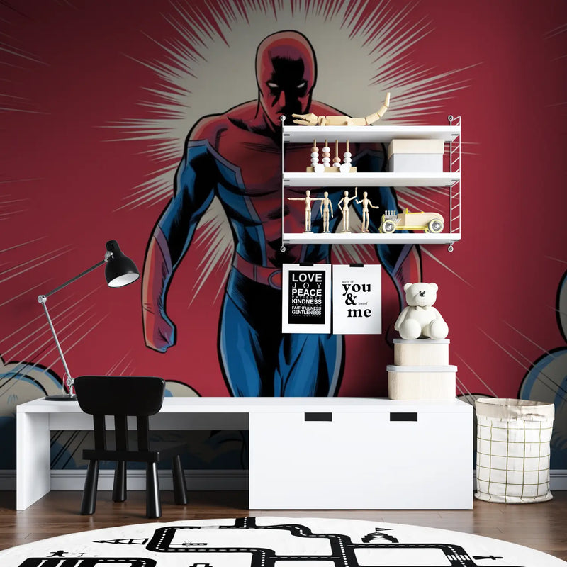 Papier Peint Spiderman Vieux Comicbook - chambre garçon lit