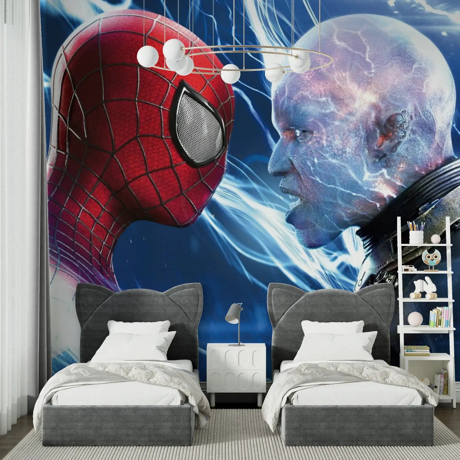 Papier Peint Spiderman vs Elektro - chambre spiderman