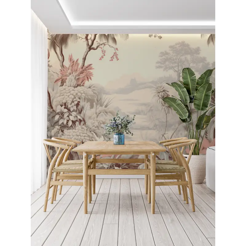 Papier Peint Toile De Jouy Jungle - tapisserie