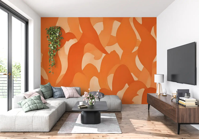 Papier Peint Tons Oranges - tendance mur