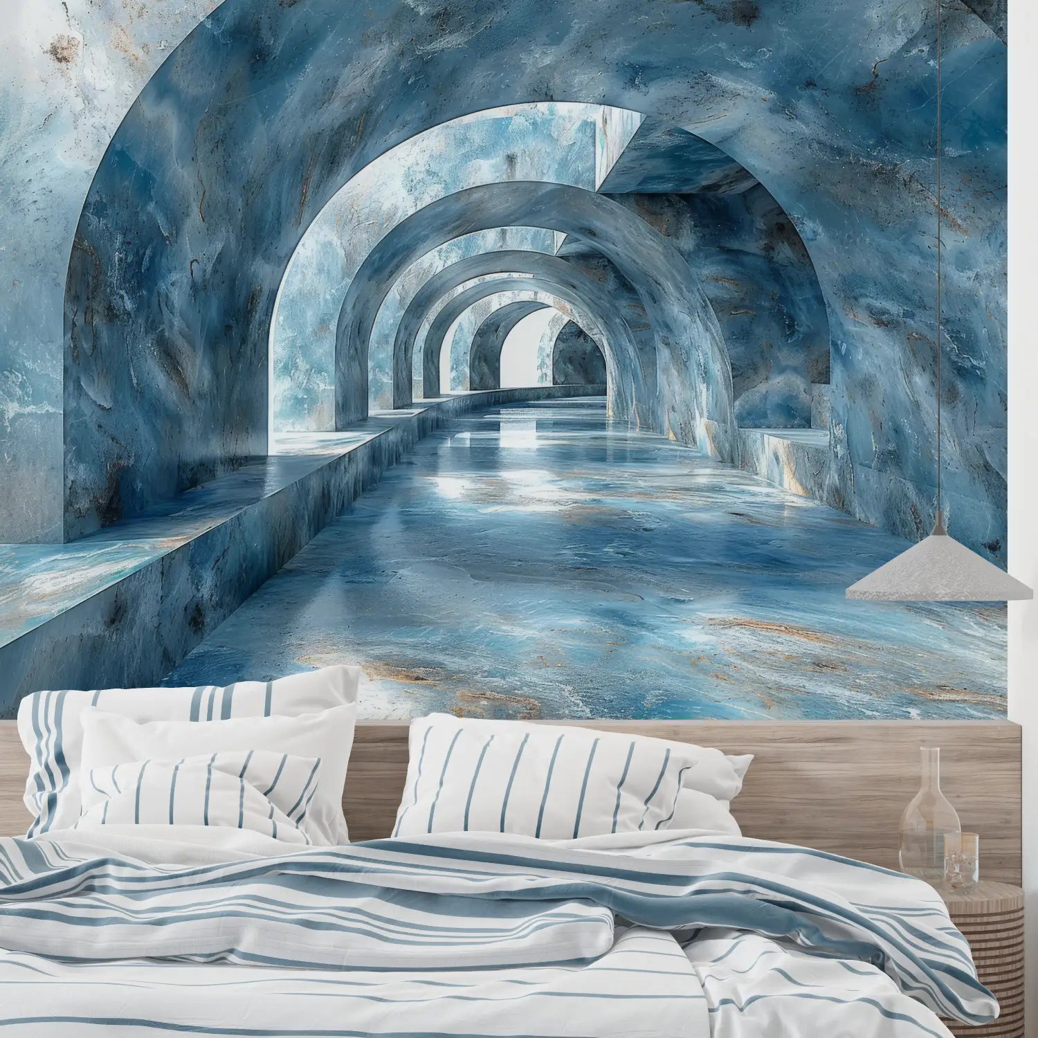 Trompe L Oeil Blue Wallpaper - Second Image