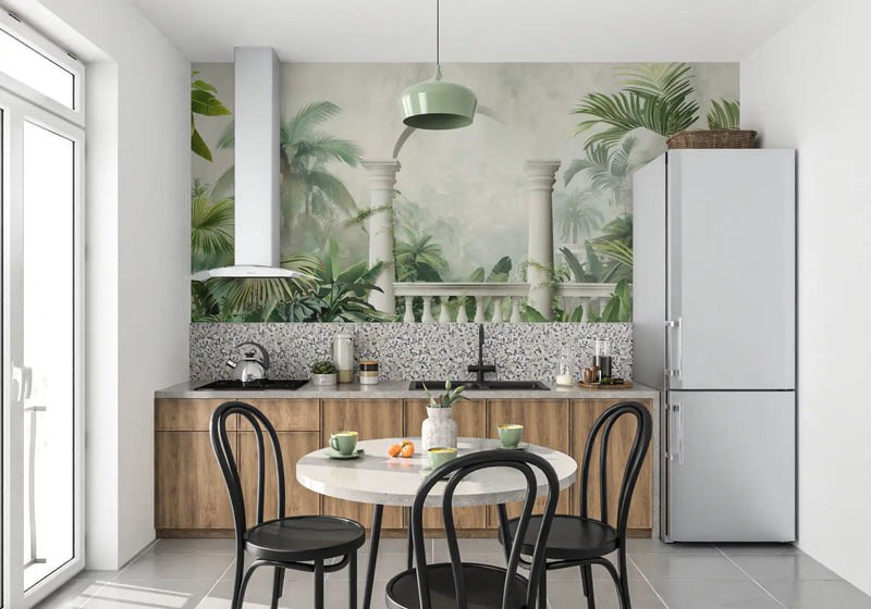 Papier Peint Trompe L Oeil Tropical - tendance mur