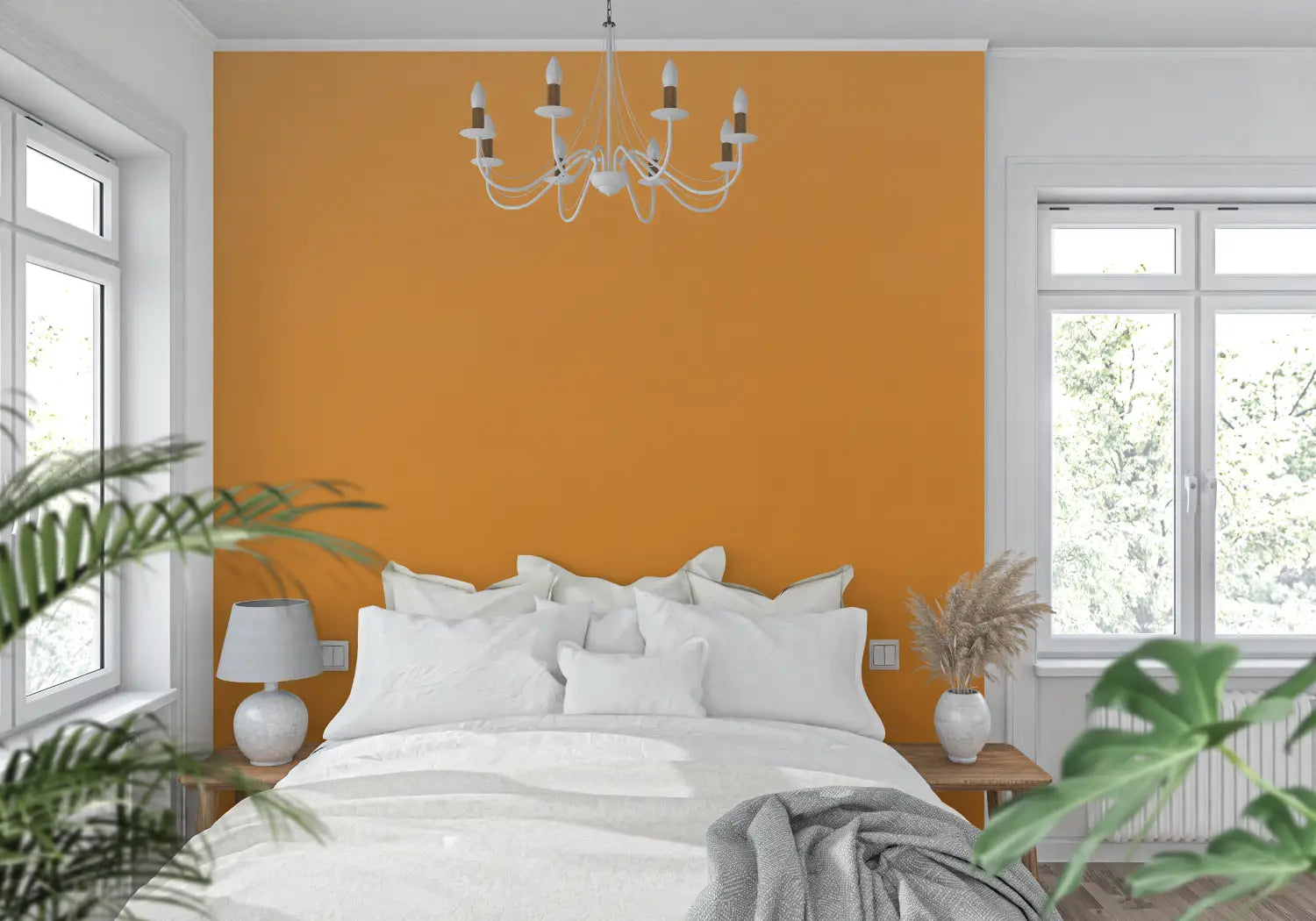 Papier Peint Uni Orange - 4murs