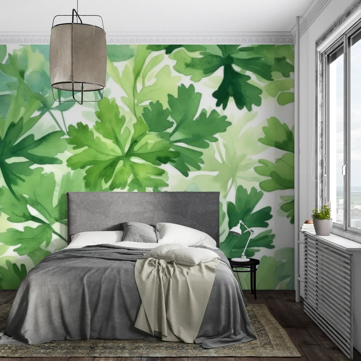 Papier Peint Végétal Vert - pano mural