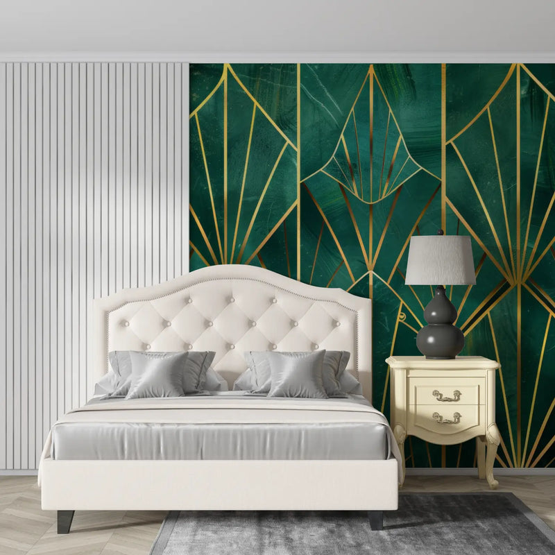 Papier Peint Vert Art Deco - mur