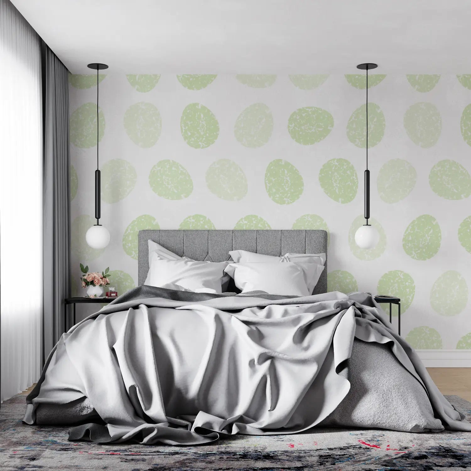 Papier Peint Vert Motif - tendance mur