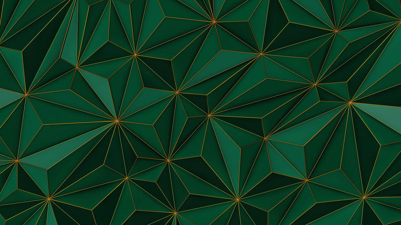 3d Gold Green Wallpaper