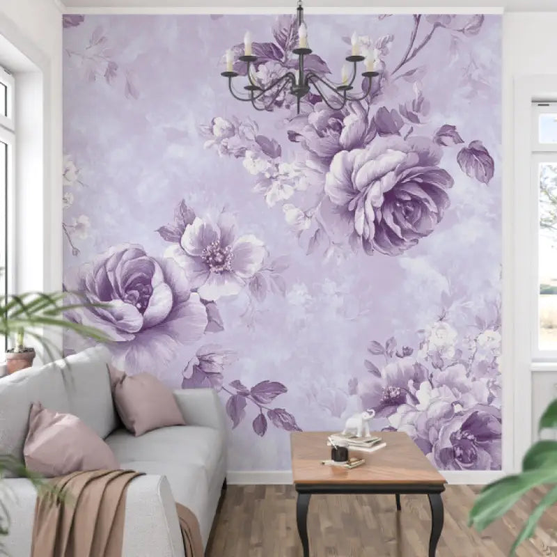 Papier Peint Vintage Violet - tapisserie