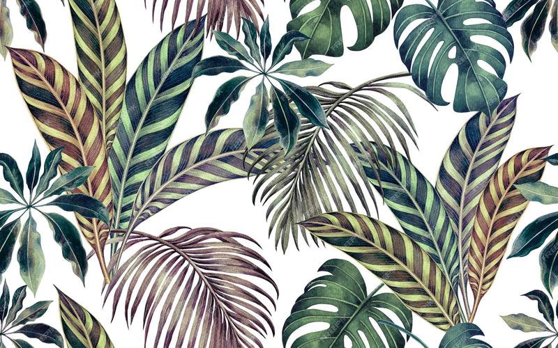 Papel pintado de follaje tropical