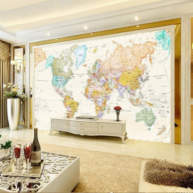 Chambre Papier Peint Carte du Monde