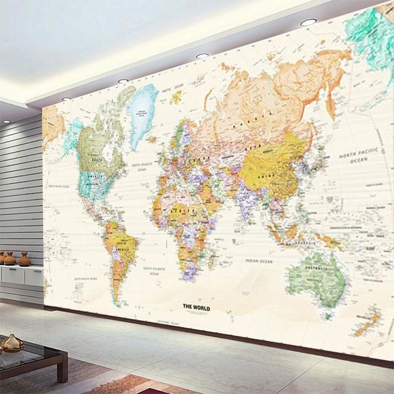 Chambre Papier Peint Carte du Monde